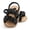 Black, variant on Baby Ruched Double Strap Sandals Soft Sole First Walker Sandals Faux Leather Infant Walking Shoes, Black