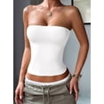 thumbnail image 6 of Womens Tube Tops Strapless Crop Tops Basic Backless Sleeveless Going Out 2026 Spring Summer Clothes White M, 6 of 8