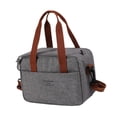 thumbnail image 2 of Bolsa térmica aislante para almuerzo, bolso de mano, ligero, portador de alimentos, bolsa de entrega de alimentos, bolsa térmica para alimentos fríos Gris, 2 of 10