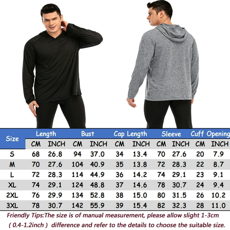 Men's Hoodies Dry-Fit Moisture Wicking Performance Long Sleeve T-Shirt ​for  Hiking Fishing Running