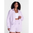 thumbnail image 2 of Athletic Works Women's Cropped Fleece Bomber Jacket with Long Sleeves, Sizes XS-XXL, 2 of 7