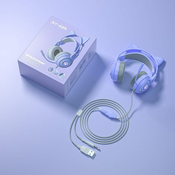 Giunmcul Festival Gift Ear Gradual Streaming Game Computer Headset Wired Headphone E-sports Headset
