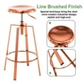 thumbnail image 5 of Metal Bar Stools Set of 2, Modern Backless Adjustable Swivel Counter Height Barstools with Bullnosed Seat, Hoop Footrest, Rubber Pads for Kitchen Island, Bar, Dining or Pub (Rose Gold), 5 of 11