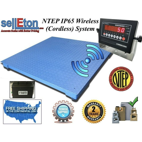 NEW NTEP Floor scale 48" x 48" (4' x 4') Wireless / cordless 10,000 lbs x 2 lb