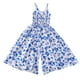 thumbnail image 1 of Odeerbi 7-18 Años Niñas Verano Floral Rompers Algodón Pierna Ancha Jumpsuit Primavera Seda Francés Vacaciones Estilo Tirantes Pantalones, 1 of 5