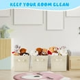 thumbnail image 5 of 12 Pcs Cube Storage Bin 11'' Collapsible Storage Cubes for Classroom Foldable Cube Storage Organizer Bins Fabric Bins Storage Basket Fabric Cubby Boxes for Shelf(Beige), 5 of 7