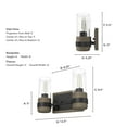 thumbnail image 5 of Hunter - River Mill 2-light Rustic Iron, Small Vanity Light, Dimmable, Rustic Style, Rectangle Shaped, for Bedrooms, Dining, Living Rooms - 19464, 5 of 6