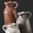 thumbnail image 3 of Set de 3 jarrones de cerámica OOIT Neutral Rustic Farmhouse Brown, 3 of 9