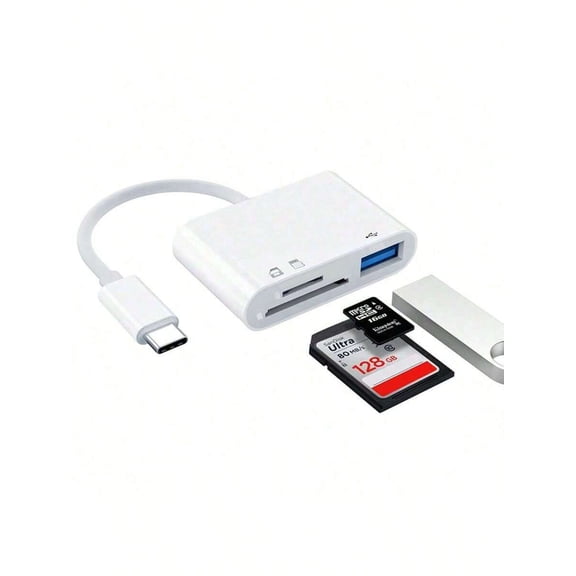 3-in-1 USB-C Card Reader Adapter for USB-C Devices, SD & Micro SD Support