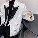 thumbnail image 4 of Chaqueta para Hombre Abrigos Fiesta Negro Blanco Hombre Trajes y Blazers Moda Lujo Diseñador Nuevo en Simple Botonadura Ropa Vintage, 4 of 4