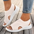 thumbnail image 3 of Rokment Womens Knit Mesh Athletic Orthopedic Slingback Sandals Open Toe Slip on Casual Wedge Shoes Breathable Comfortable Walking Sneakers Summer Beige Size 6.5, 3 of 5