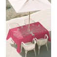 thumbnail image 2 of 54x80 Inch Outdoor Tablecloth with Umbrella Hole Zipper Rectangle Black Tree Rectangular Tablecloths Outside Waterproof Birds Vintage Farmhouse Pink Patio Table Cloth Cover for Picnic Party, 2 of 8