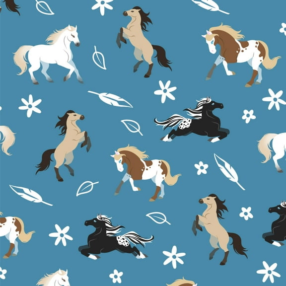 Frolicking Horses Pattern Premium Roll Gift Wrap Wrapping Paper