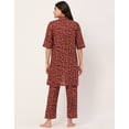 thumbnail image 4 of Moomaya Sleepwear, 3 Pcs Cotton Loungewear Set, Printed Top Pajama & Shrug Night Suit Set, 4 of 9