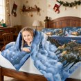 thumbnail image 5 of Manfei Sleigh Twin Bedding 7pcs Christmas Bedding Comforter Set, Black Green, Navy Reversible, 5 of 6