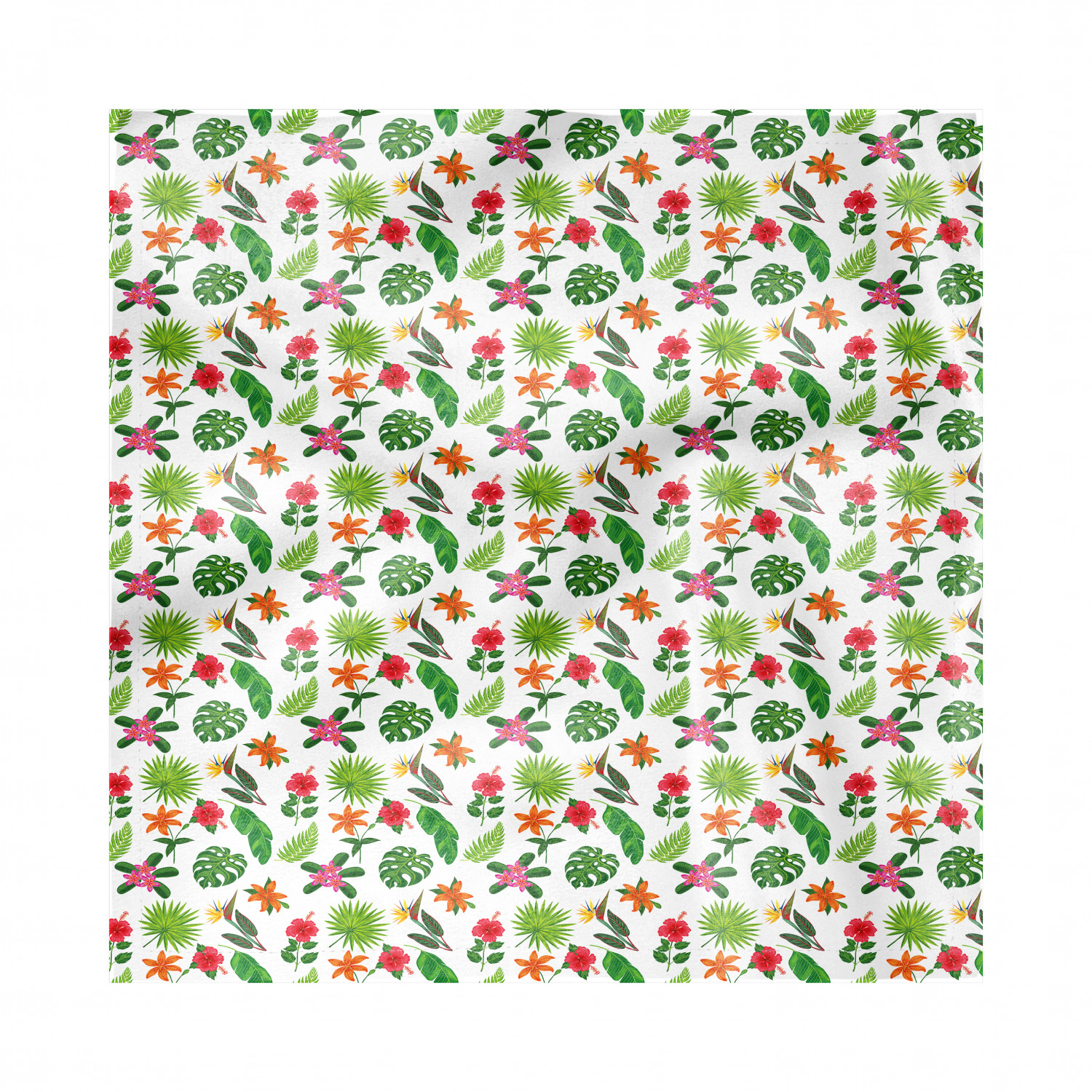 Jungle Leaves Napkins Set of 4, Flowers and Plantation in All Shades of