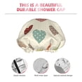 thumbnail image 5 of Kdxio Heart Polka Dot Print Shower Cap for Women,Elastic and Reusable,Double Waterproof Layers Bathing Hat, 5 of 9