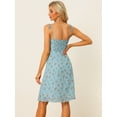 thumbnail image 4 of DARING DIVA Spaghetti Strap Summer Floral Print Midi Dress M Light Blue, 4 of 6