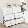 thumbnail image 7 of Garvee 6 Drawers Dresser, Modern Closet Dressers Chest of Drawers with Metal Handle, Wooden Dresser Organizer for Bedroom, Living Room, Hallway, White, 7 of 7
