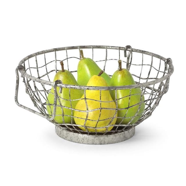 Spectrum Diversified 39444 11 x 6 in. Metal & Wood Heritage Fruit Bowl