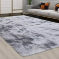 thumbnail image 2 of CAROMIO Light Grey Area Rug Faux Fur Non-Slip Plush Shag Home Decor Floor Mat Carpet for Living room Bathroom Entryway, 8 x 10 feet, 2 of 6