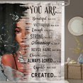 thumbnail image 4 of Newhomestyle African American Black Girl Quotes Bathroom Shower Curtain Afro Postive Inspirational Motivational Bible Polyester Fabric Waterproof Decor 72x72 inches, 4 of 7