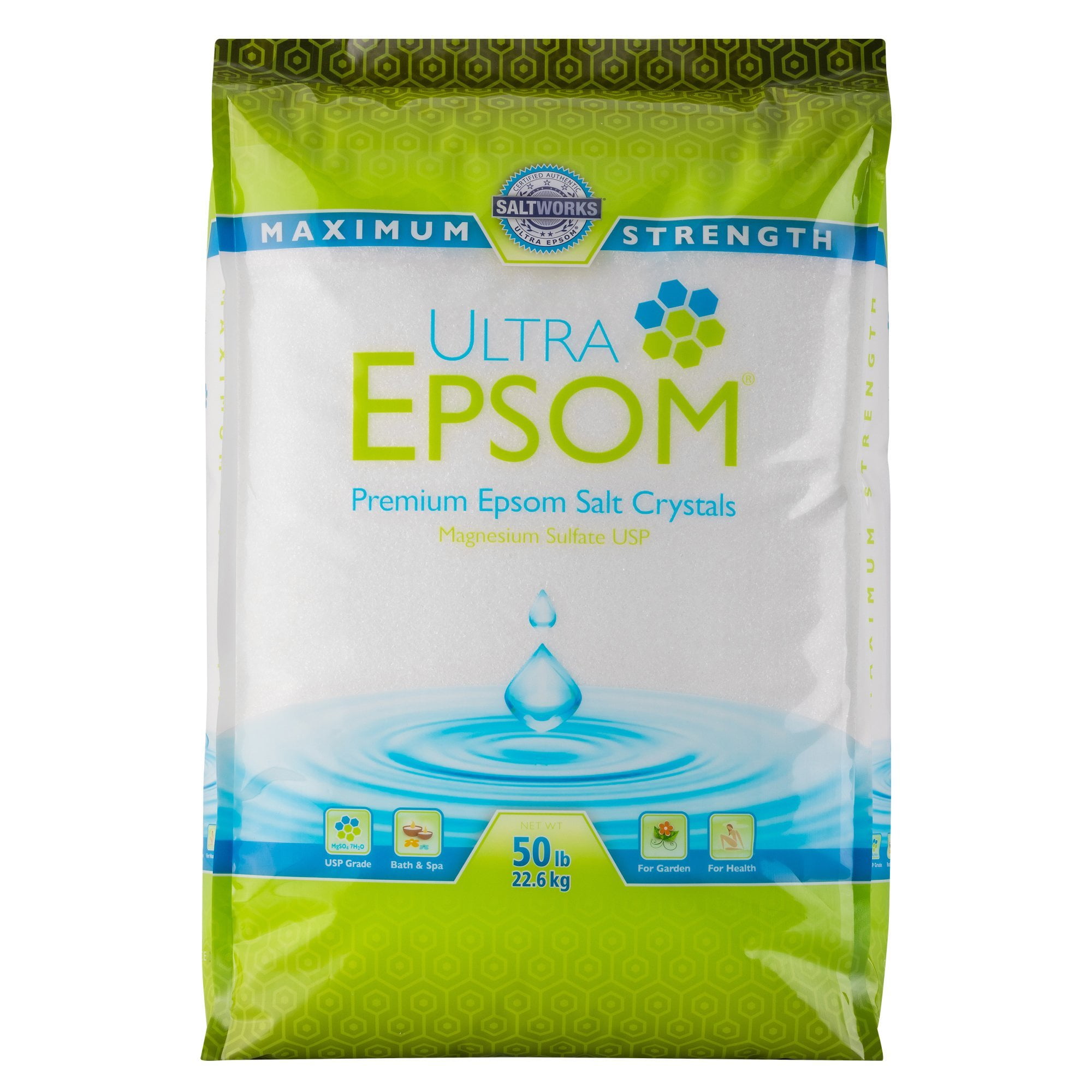 Ultra Epsom Premium Epsom Salt, Fine 50 lb Bag 50 Pound