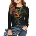 thumbnail image 4 of Bnwani Carnival Long Sleeve Toddler Shirt Black Crew Neck Casual Cute Printed Tops 3-4t, 4 of 4