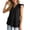 hgg160-Black, variant on Women's Summer Ruffle Hem Top V Neck Sleeveless Layering Camisole Solid Color Casual Shell Blouse