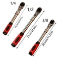 thumbnail image 4 of lanema Extendable Ratchet 1/4" 3/8" 1/2-Inch Drive Socket Wrench 72-Tooth Spanner, 4 of 20