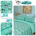 thumbnail image 5 of PiccoCasa 5 Piece Kids Duvet Cover Bedding Set Cartoon Pattern Queen Green, 5 of 6