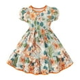 thumbnail image 1 of Kcodviy Robe à Manches Courtes pour Filles Tout-Petits Robe à Manches Courtes Imprimés Robe de Danse Fête Chemise Robes Vêtements, 1 of 7