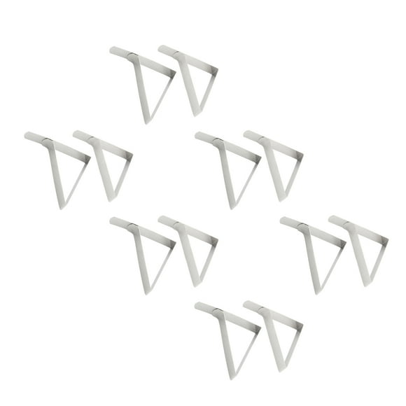 Eigraketly 12x Plata Mantenga su mantel en su lugar con abrazaderas de acero inoxidable duraderas Clip perfecto para el hogar o restaurantes Kits de desorden para acampar