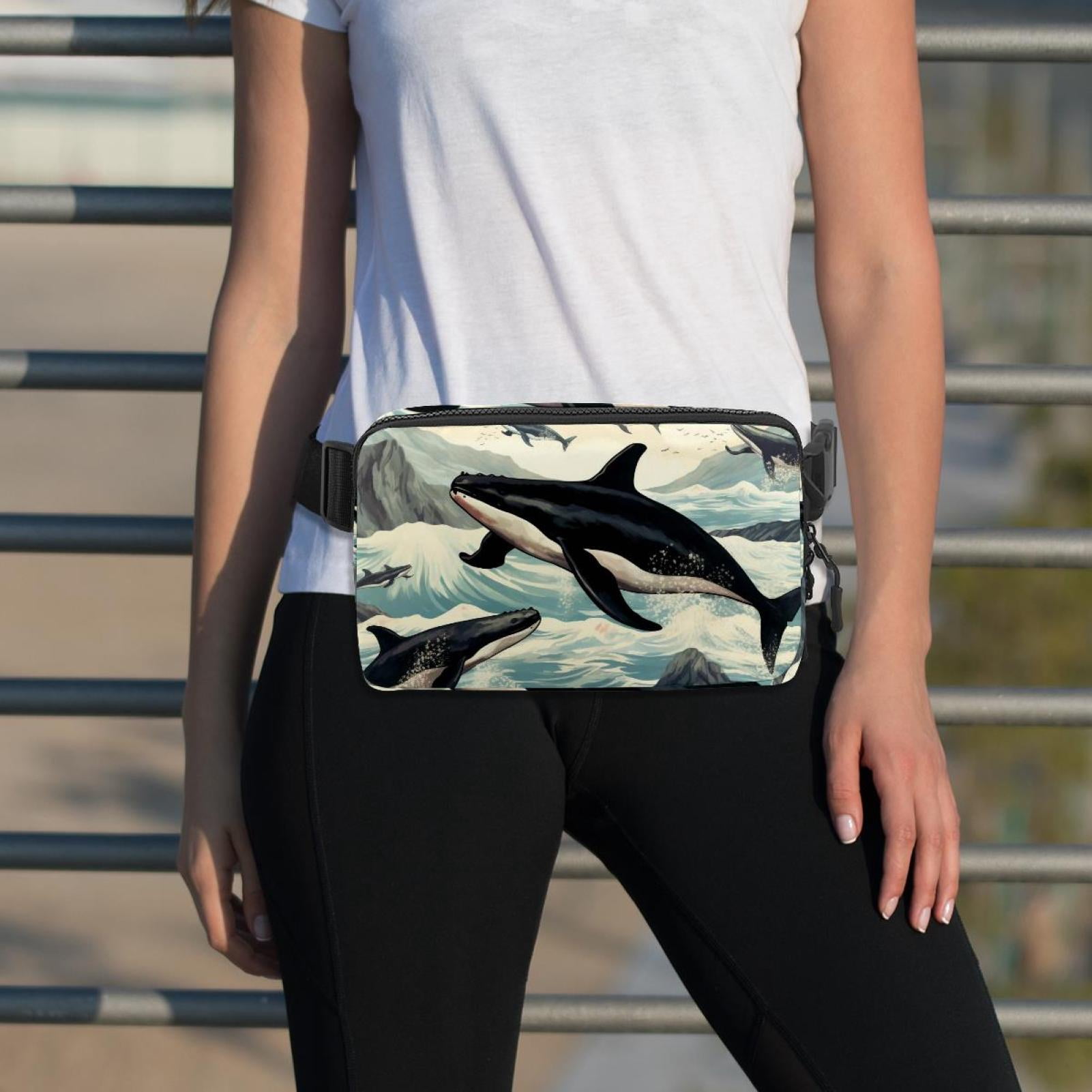 Whales Adjustable Lightweight Waist Bags with Extension Strap, Unisex Running Belt Fanny Pack