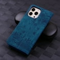 thumbnail image 7 of Luxury Compatible For iPhone 13 Pro Max Cute Pattern Embossed PU Leather Flip Wallet Case with Wrist Strap,Shockproof Flexible Stand and 360 Protection Cover.For iPhone 13 Pro Max,Blue, 7 of 7