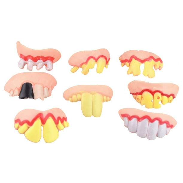 HEMOTON 8PCS Ugly Teeth Halloween Party False Rotten Teeth Prop Denture Model Prank Funny Tricks Funny Joke Fake Teeth HEMOTON 8PCS Ugly Teeth Halloween Party False Rotten Teeth Prop Denture Model Prank Funny Tricks Funny Joke Fake Teeth