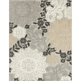 thumbnail image 2 of Oasis Modern Floral Beige and Cream Polypropylene Indoor Outdoor Area Rug, 5'x7' Rectangle, 2 of 7