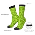 thumbnail image 4 of Hirioo Lime green glitter Pattern Adult Middle Tube Socks Breathable Sock Non-Pilling,Contrasting Color Design, 4 of 6