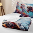thumbnail image 4 of Erosebridal Ocean Dog Bed Spread Queen, Sea Pet Queen Coverlet Set, Polka Dots Reversible 3pcs, 1 Quilt and 2 Pillowcases, 4 of 7