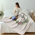 thumbnail image 1 of Feltree Spring Easter Flannel Sofa Blanket Featuring Cute Bunnies Among Eggs and Flowers, Soft and Lightweight, 100x70cm Size, Machine Washable for Versatile Use Indoors or Outdoors, 1 of 7