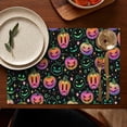 thumbnail image 4 of Colorful Halloween Pumpkins Summer Placemats Table Placemats Set Of 6-Linen Kitchen Washable Placemats Table Mats 11.8"x17.7" Non-Slip Heat Resistant, 4 of 5