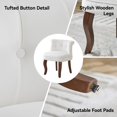 thumbnail image 3 of Velvet Vanity Stool Makeup Chair With Back, Upholstered Tufted Accent Seat With Solid Wood Legs For Bedroom Dressing Room Living Room, Mid Century Style, White, 1 Pack, 3 of 7