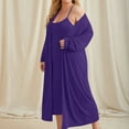 thumbnail image 3 of Tnhcen 2025 Summer Women's Solid Color Plus Size Comfortable casual Pajamas Suspender Nightgow 2-Piece Nightgown Set XL-5XL, 3 of 6