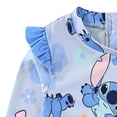 thumbnail image 4 of Disney Lilo & Stitch UPF 50+ Long Sleeve Rash Guard and Bikini Bottom Swimsuit Set (Girls), 2 Piece Swimsuit Set, Sizes 4-6X, 4 of 8