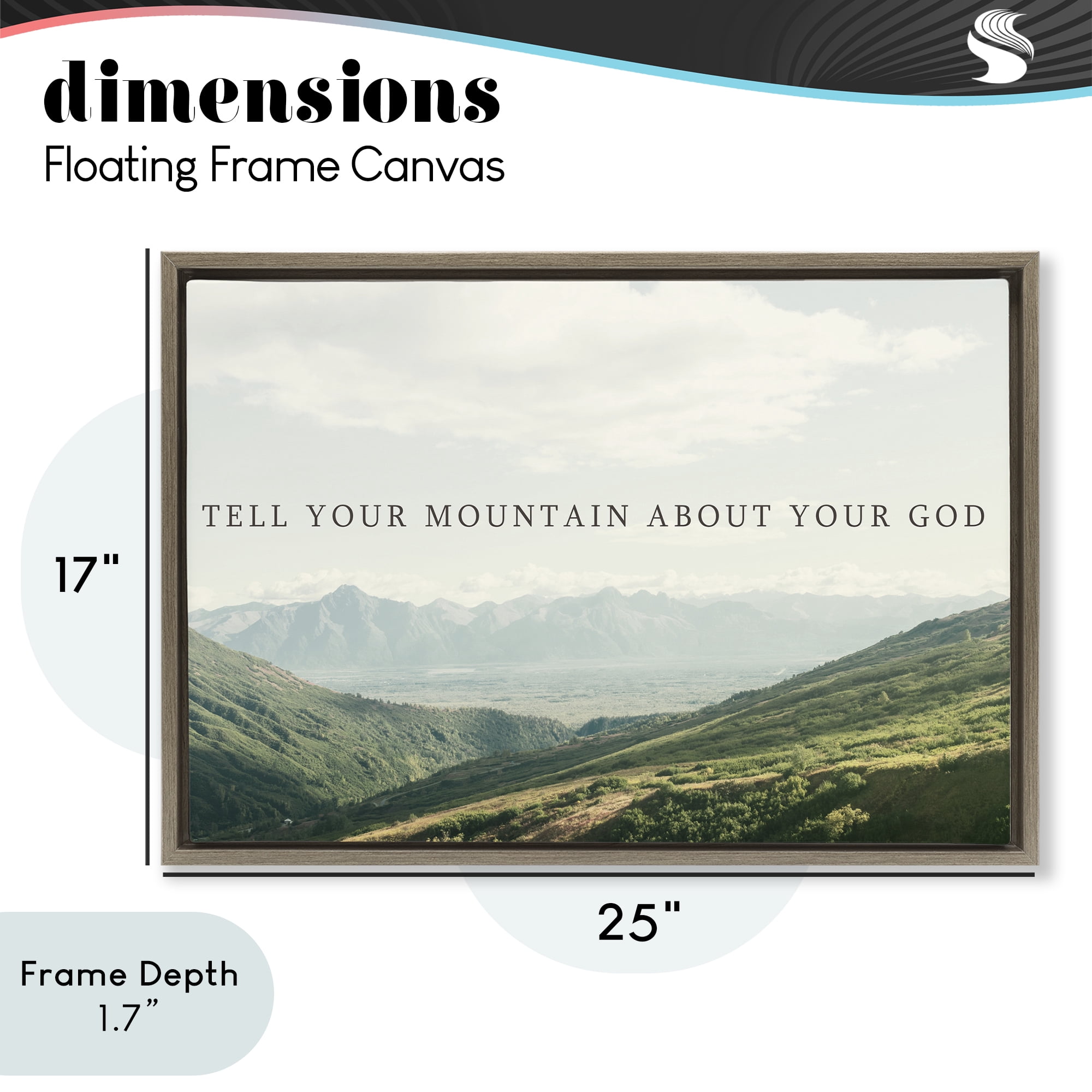 Stupell Industries Tell Your Mountain About God Brown Framed Floater Canvas Wall Art, design by Kali Wilson