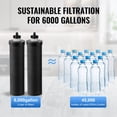 thumbnail image 4 of VEVOR Gravity-fed Water Filter System, 2.25G 304 Stainless-Steel Countertop System, Water Filtration System, Reduces Lead and up to 99% of Chlorine, with 2 Carbon Filters, and Water Level Spigot, 4 of 9