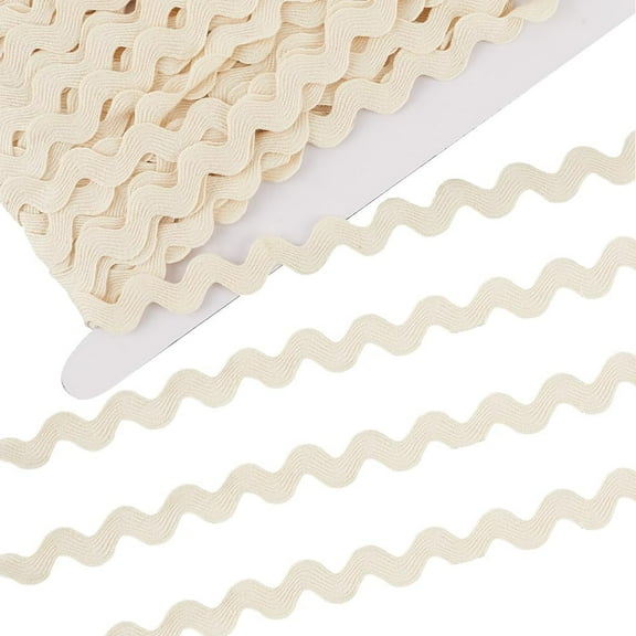 16.5 Yards Cotton Rick Rack 5/8 inch RIC Rac Trim Rickrack Lace Wave Ribbon Floral White Zig Zag Wave Bending Fringe Lace Trim S Shaped Woven Fabric for Sewing DIY Crafts