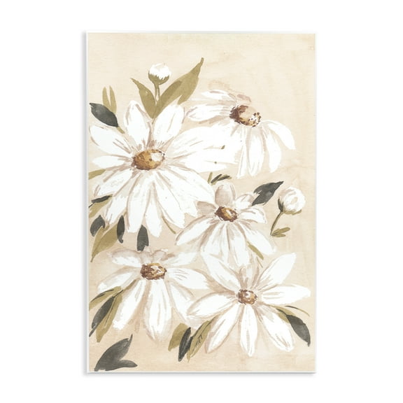 Stupell Industries Soft Muted Daisies Botanical & Floral Painting Unframed Art Print Wall Art, 10 x 15