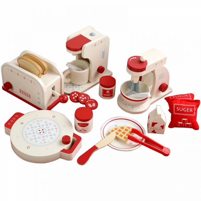 Wooden Mixer Set Pretend Play Food Sets for Girls and Boys, Play Kitchen  Accessories for Kids Role Play Toys