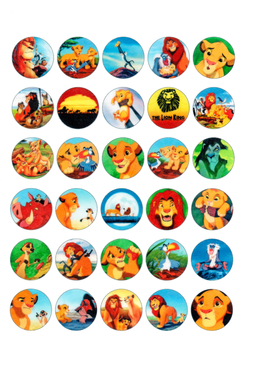 30 X Edible Cupcake Toppers The Lion King Party Collection Of Edible Cake Decorations Uncut Edible Prints On Wafer Sheet Walmart Com Walmart Com